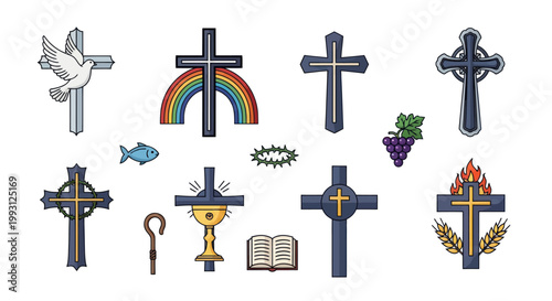 Collection of Christian religious symbols