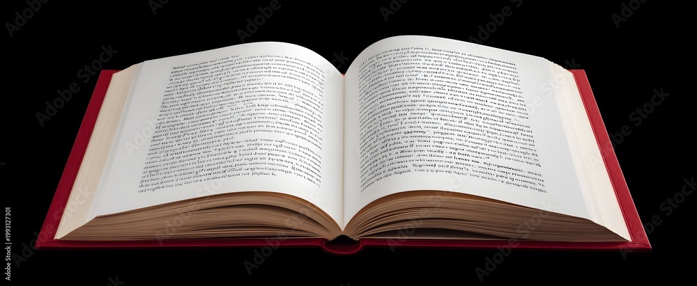 Fototapeta premium The open book revealing the intro page of a story novel