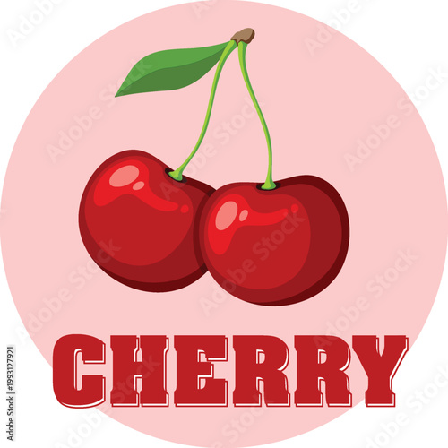 Illustration of a plump cherry.