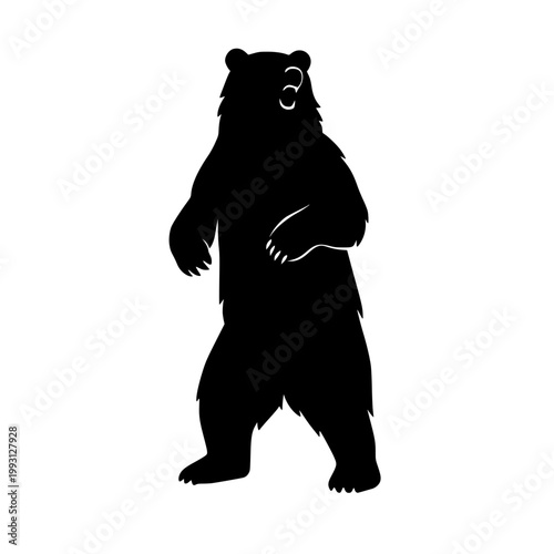 Black Silhouette of a Standing Bear