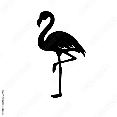 Simple Black Flamingo Silhouette