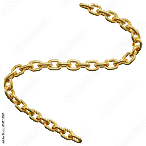 Konstfotografi 3D Gold Round Chain Link Bracelet Jewelry Shape