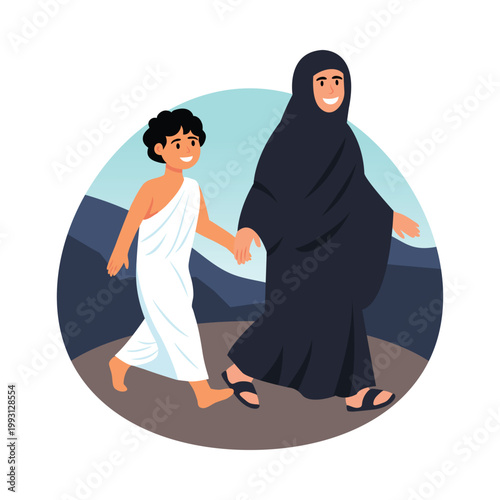 A child running with his sister vector concepts illustration eps file