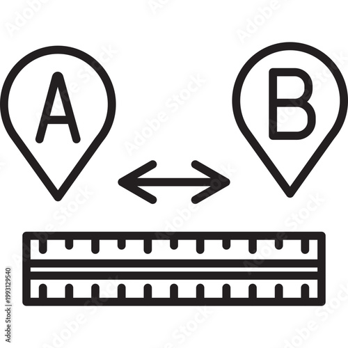 Map Measure Vector Icon