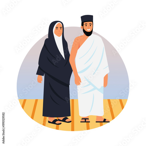 Two pilgrims arriving vector concepts illustration eps file