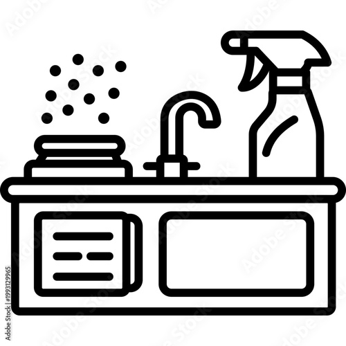 Kitchen Cleaning Vector Icon