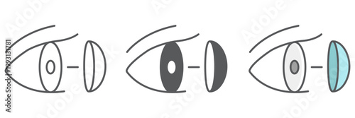 Eye lens line icon, vision and care, contact lens sign, vector graphics, a linear pattern on a white background.