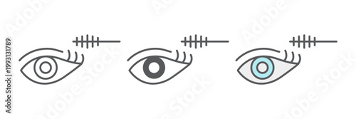 Eye makeup line icon, beauty and makeup, mascara brush sign, vector graphics, a linear pattern on a white background.