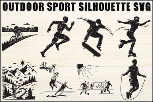 Outdoor Sport Silhouette SVG Vector Graphics Collection