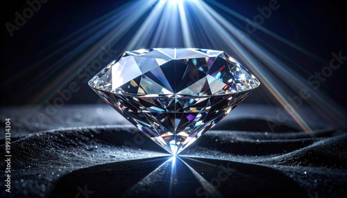 A Magnificent Brilliant Cut Diamond Gleaming With Radiant Light and Prismatic Reflections