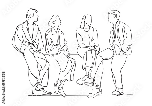 線で表現した多様な個性の人々