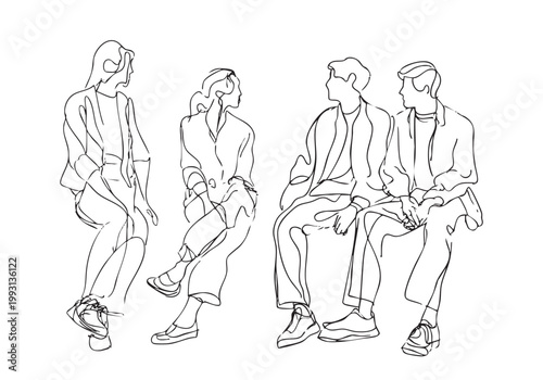 線で表現した多様な個性の人々