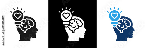 Emotional Intelligence Icon Set Glyph Vector Illustration