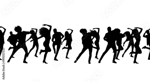 Dynamic silhouettes of runners in mid-stride action on a plain background isolated on transparent background, Vector