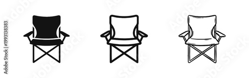 Valokuva Camping Folding Chair Icon - Outdoor Furniture and Recreation Vector Set
