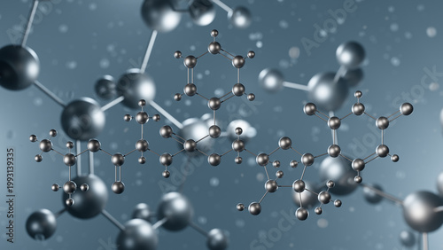 sofosbuvir molecular structure, 3d model molecule, antiviral medication structural chemical formula view from a microscope