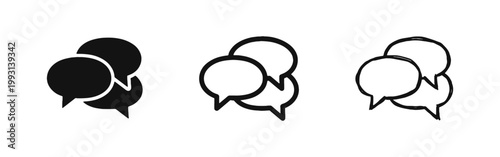 Speech Bubbles Chat Icon - Communication Message and Discussion Vector Set