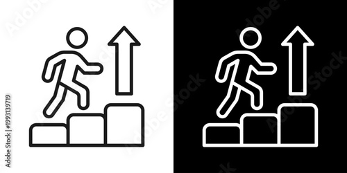 Personal Development Icon Of Line Black And White Style