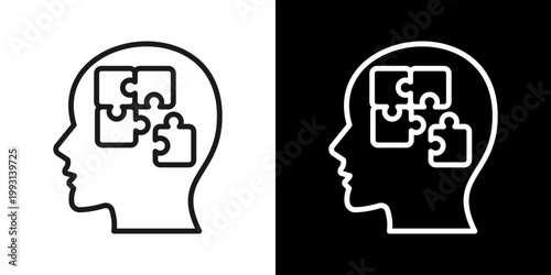 Self Awareness Icon Of Line Black And White Style