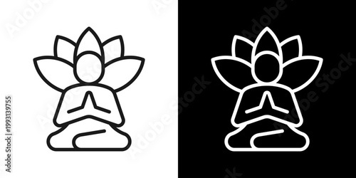 Mindfulness Practice Icon Of Line Black And White Style