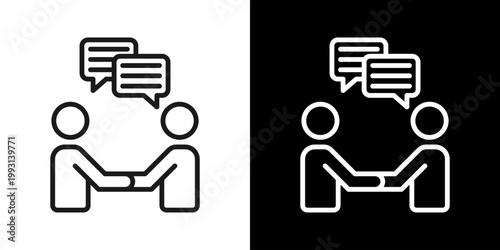 Interpersonal Skills Icon Of Line Black And White Style