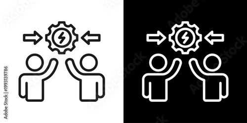 Conflict Resolution Icon Of Line Black And White Style