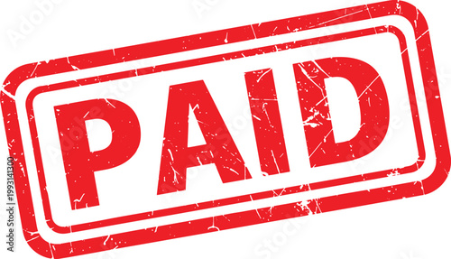 PAID red rubber stamp text