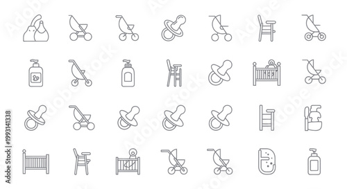 Collection of baby care icons