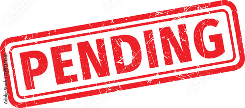 PENDING red rubber stamp text