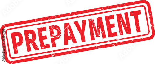 PREPAYMENT red rubber stamp text