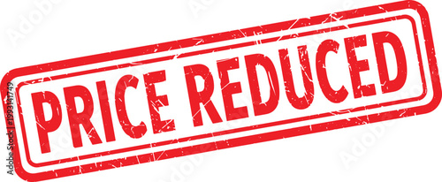 PRICE REDUCED red rubber stamp text