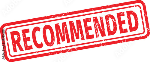 RECOMMENDED red rubber stamp text