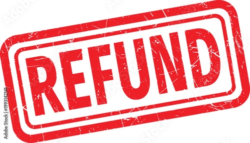REFUND red rubber stamp text