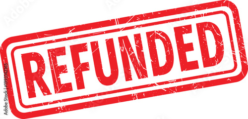 REFUNDED red rubber stamp text
