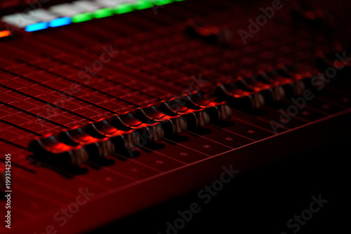 Audio Mixer sound check stage live concert instrument detail