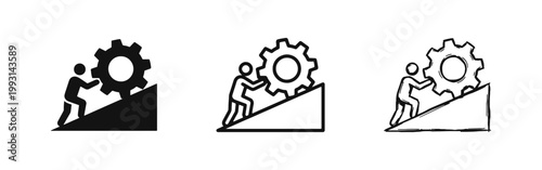 Business Progress and Effort Concept Icon Representing Hard Work and Goal Achievement