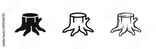 Tree Stump Environmental Icon Representing Deforestation