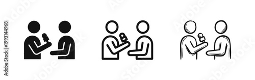 Journalist Interviewing Subject News Reporter with Microphone