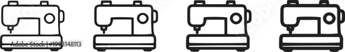 professional sewing machine tailoring fashion design embroidery editable line icons