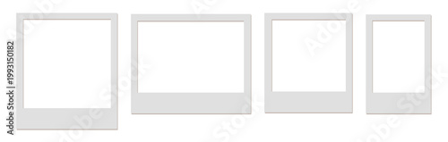 Set realistic photo card frame mockup with white inserts on transparent background frame photo image border rectangle empty