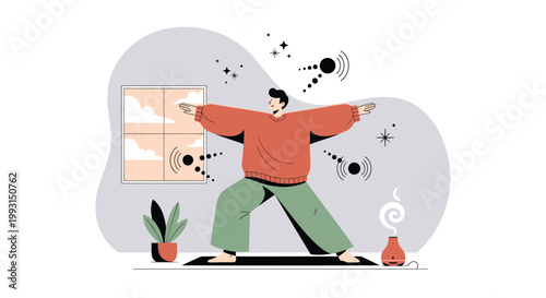 yoga, woman stretching, exercise, wellness, fitness, vector illustration