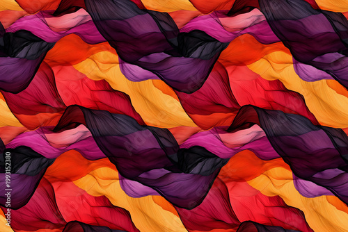 Vibrant Wave: A mesmerizing pattern of swirling, colorful waves, blending shades of orange, purple, and red, creating a sense of movement and energy.