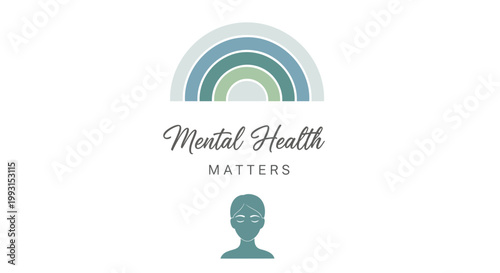 Mental health awareness logo, psychology symbol, wellness icon, vector graphic