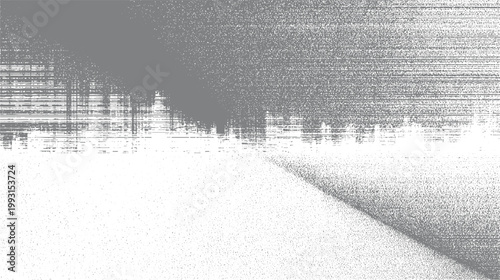 Abstract pattern of grey dots and lines on white background with diagonal gradient