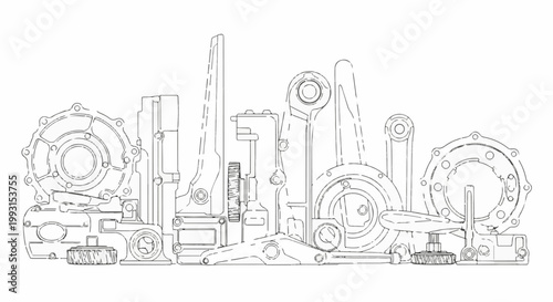 Mechanical components and gears arranged in a display