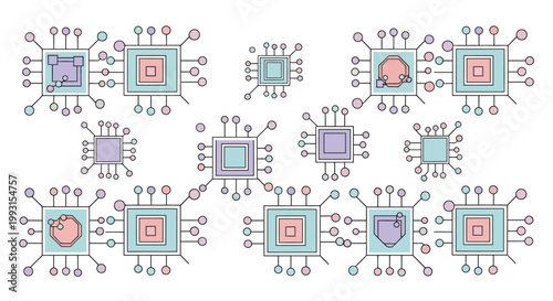Computer chip designs and electronic circuit patterns.