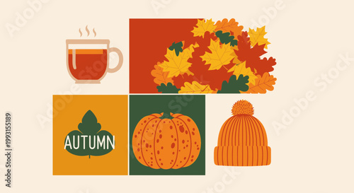 Autumn harvest lifestyle design featuring warm seasonal elements for digital marketing and corporate branding