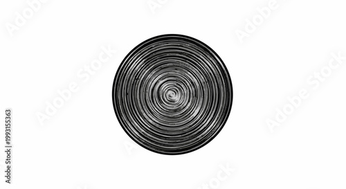 Concentric circular lines with a textured, gritty appearance in varying shades of gray