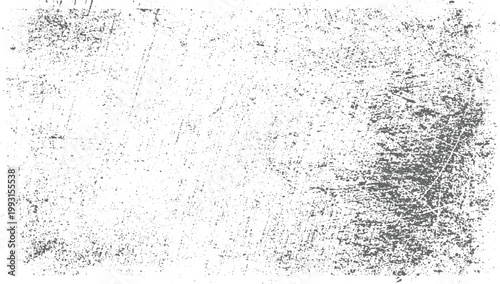 Grungy distressed textured background with scattered dark grey speckles and subtle scratches on white