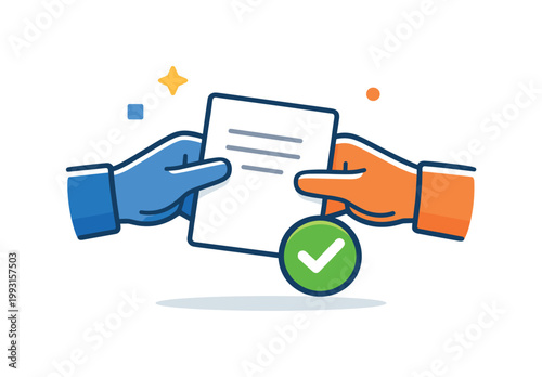 Digital handoff and task delegation in team workflows focused on transferring responsibility smoothly between team members without losing context, two hands passing a